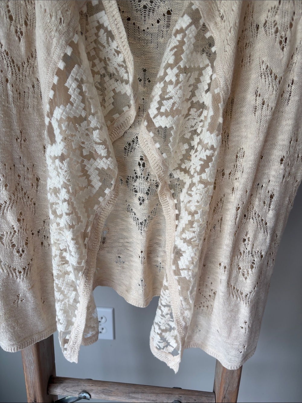 Ruby Rd. Cream Openwork Short-Sleeve Cardigan - Picture 3 of 9